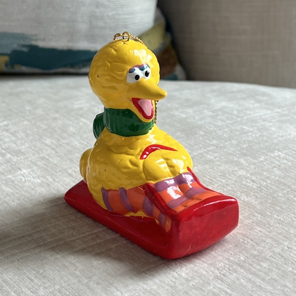Vtg Big Bird Ornament Muppets Seasame Street‎ Ceramic Christmas 3x3  Jim Henson